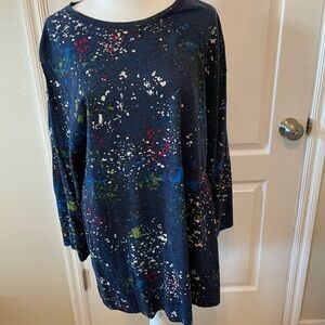 Westbound Navy Splatter Long Sleeve Tee